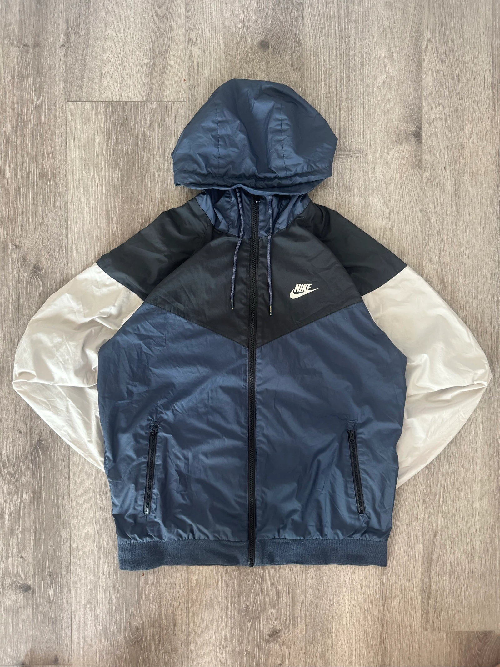Nike Windrunner Hooded Jacket Windbreaker Navy Black White Y2K Streetwear M – photo 5